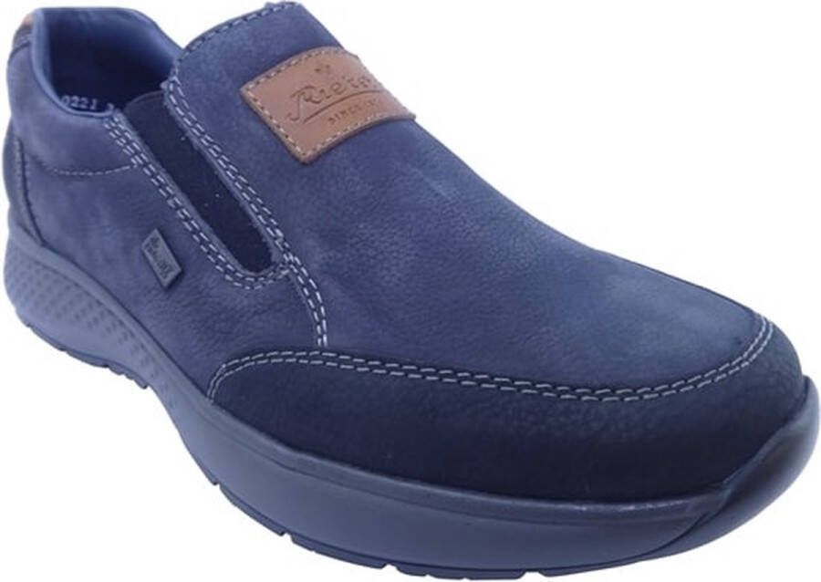 Rieker Instappers blauw Nubuck Heren