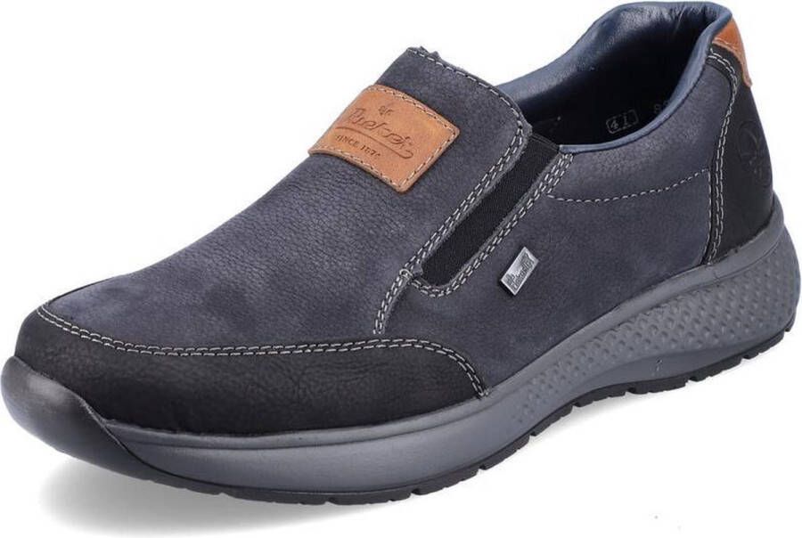 Rieker Instappers blauw Nubuck Heren
