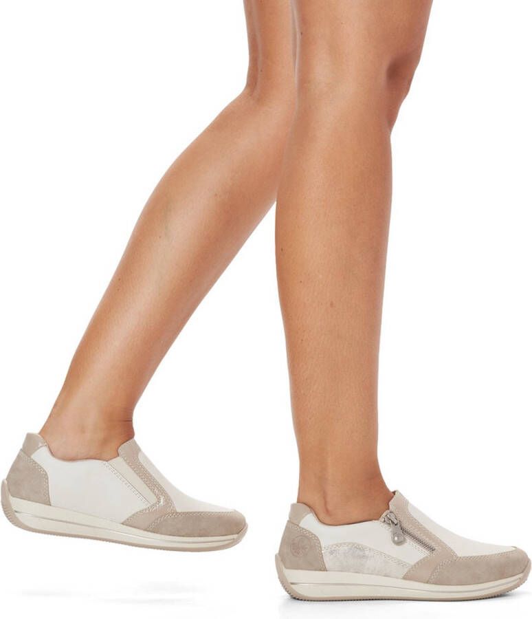 Rieker Beige Synthetisch en Leren Instappers met Ritssluiting en H-Wijdte Wit Dames - Foto 13