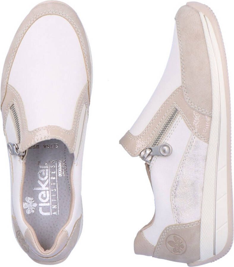 Rieker Beige Synthetisch en Leren Instappers met Ritssluiting en H-Wijdte Wit Dames - Foto 14