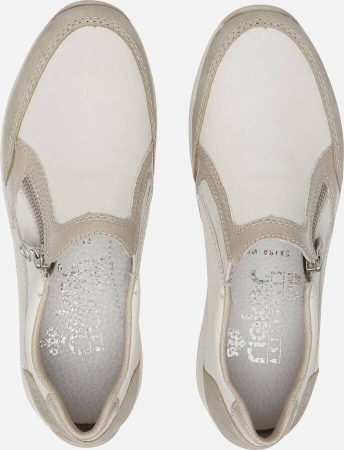 Rieker Beige Synthetisch en Leren Instappers met Ritssluiting en H-Wijdte Wit Dames - Foto 9