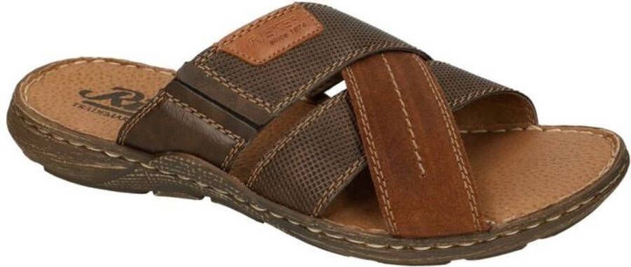 Rieker Kruisband Slippers bruin Synthetisch