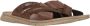 Rieker Bruine Gekruiste Banden Leren Slipper Brown Heren - Thumbnail 5