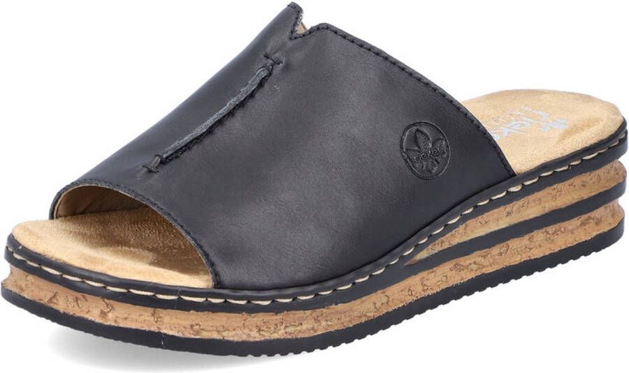 Rieker Slippers plateau zomerschoen pantoffels in klassieke look - Foto 7