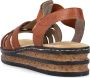 Rieker Bruine Synthetische Platte Sandaal met Unieke Zool Brown Dames - Thumbnail 9