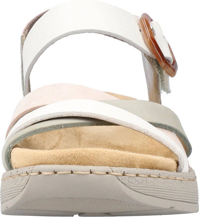 Rieker Antistress leren sandalen kaki multi - Foto 8