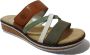 Rieker Comfort Slipper Groen Bruin Wit Bandjes Multicolor Dames - Thumbnail 15