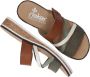 Rieker Comfort Slipper Groen Bruin Wit Bandjes Multicolor Dames - Thumbnail 9