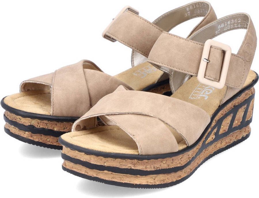 Rieker Sandalen met hak beige Synthetisch Dames