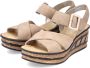 Rieker Zwarte taupe synthetische sandalette met 5 cm hak Beige Dames - Thumbnail 15