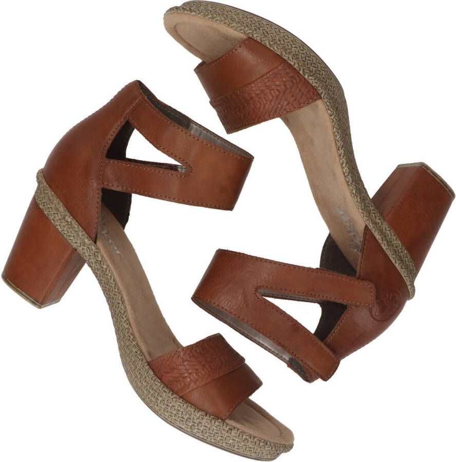 Rieker Sandalen met hak cognac Synthetisch Dames