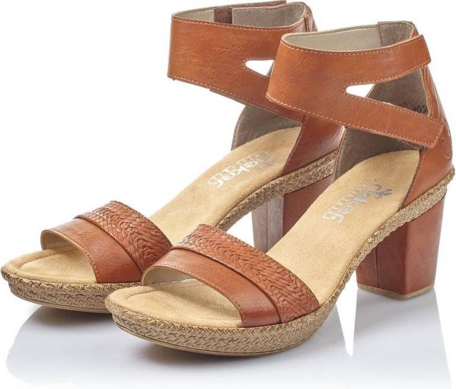 Rieker Sandalen met hak cognac Synthetisch Dames