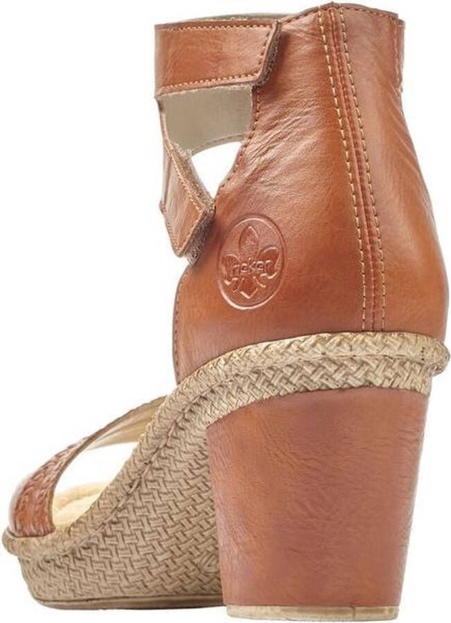 Rieker Sandalen met hak cognac Synthetisch Dames