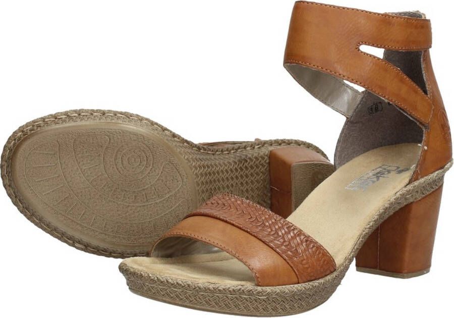 Rieker Sandalen met hak cognac Synthetisch Dames