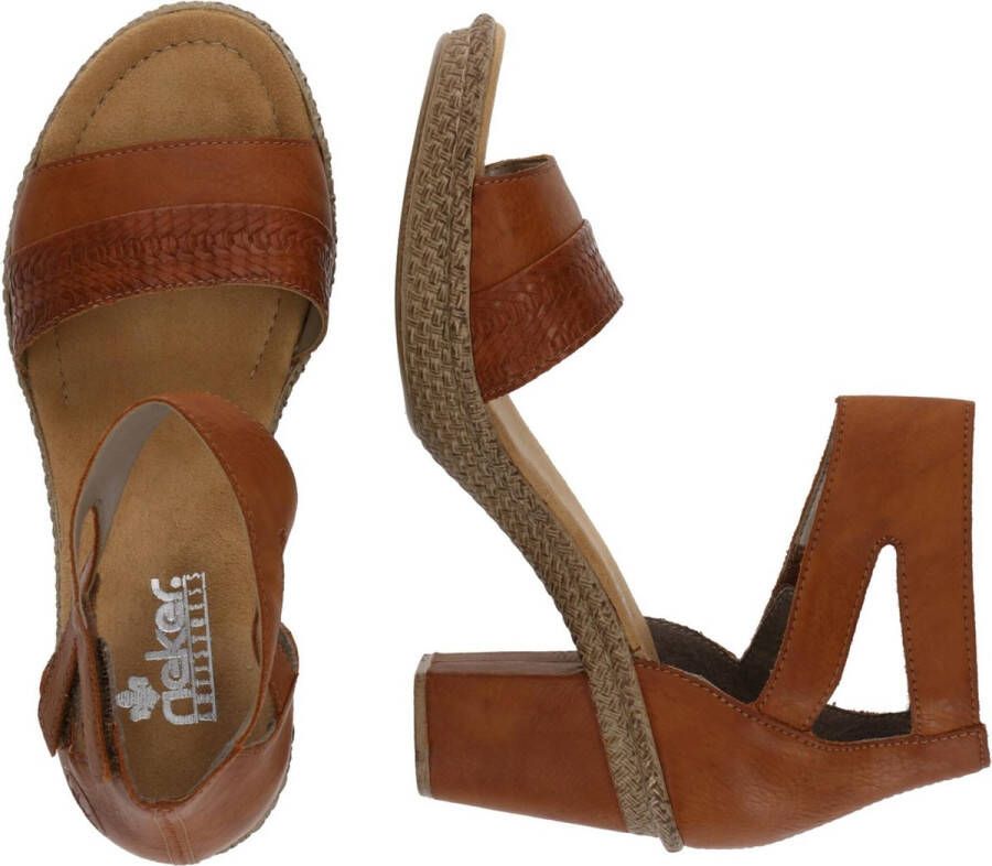 Rieker Sandalen met hak cognac Synthetisch Dames