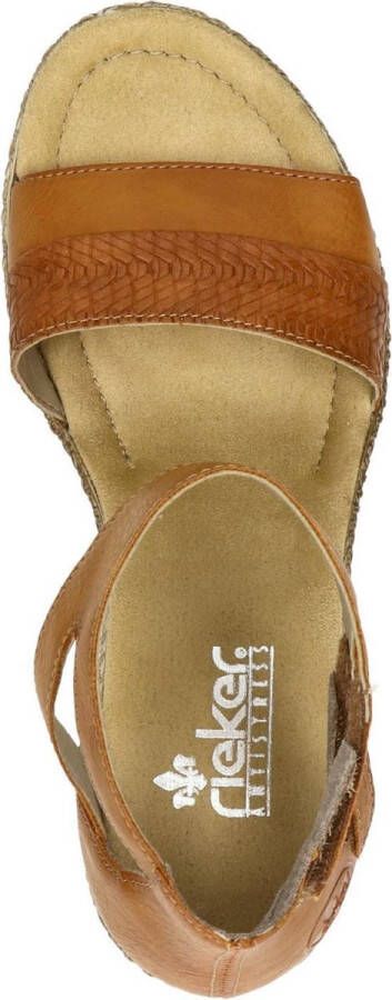 Rieker Sandalen met hak cognac Synthetisch Dames