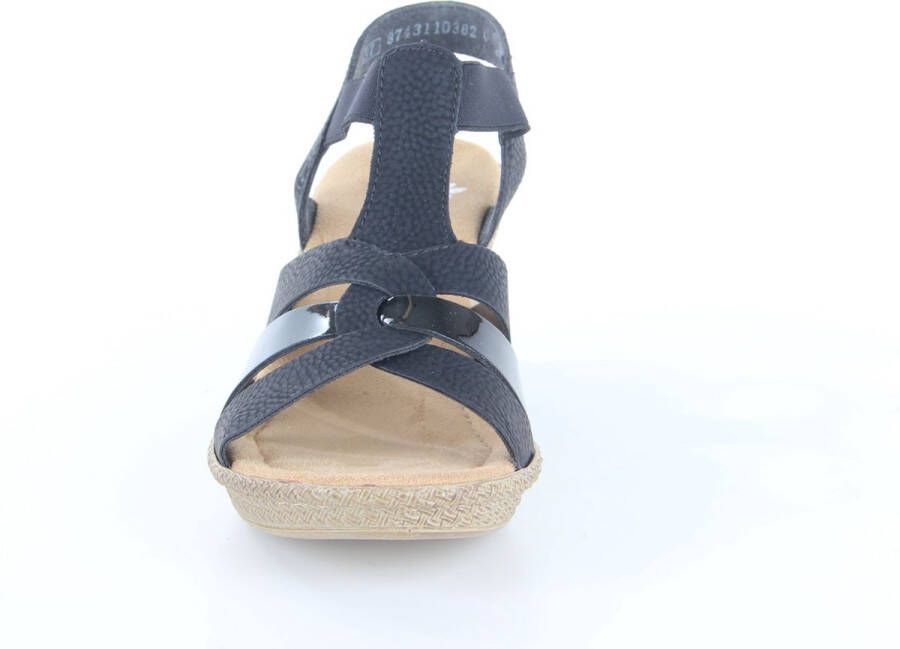 Rieker Sandalen met hak zwart Nubuck Dames