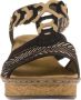 Rieker Zwarte sandalette met geweven bandjes en glitterzool Black Dames - Thumbnail 15