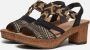 Rieker Zwarte sandalette met geweven bandjes en glitterzool Black Dames - Thumbnail 12