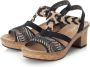Rieker Zwarte sandalette met geweven bandjes en glitterzool Black Dames - Thumbnail 14