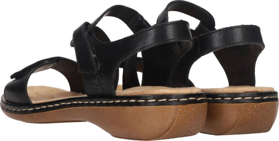 Rieker Comfortabele Zwarte Sandaal met Klittenbandsluiting Black Dames - Foto 12