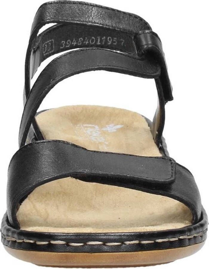 Rieker Comfortabele Zwarte Sandaal met Klittenbandsluiting Black Dames - Foto 15