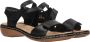 Rieker Comfortabele Zwarte Sandaal met Klittenbandsluiting Black - Thumbnail 5