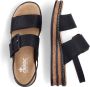 Rieker Zwarte sandaal met klittenbandsluiting Black Dames - Thumbnail 11