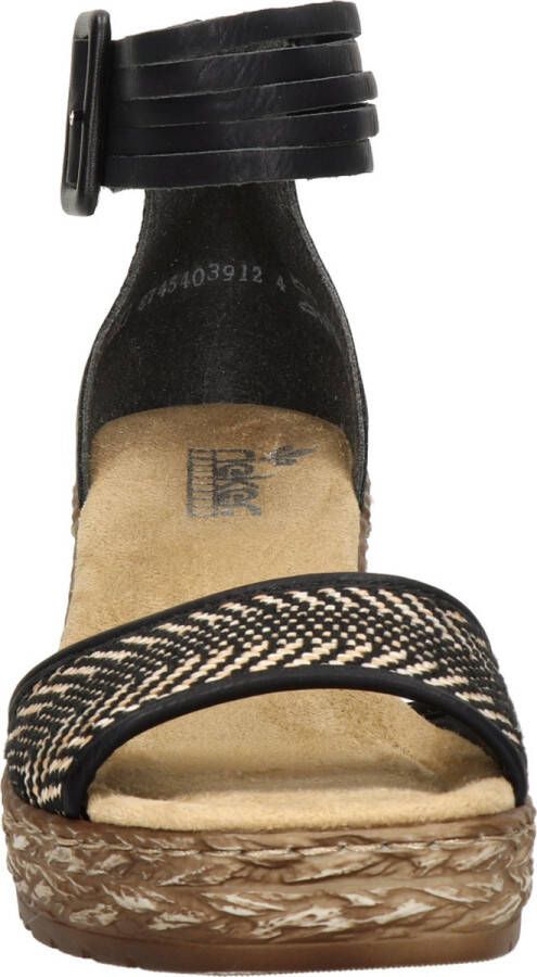 Rieker Zwarte Sandalette met Klittenbandsluiting Black Dames - Foto 11
