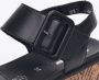 Rieker Zwarte leren sandaal met print Black Dames - Thumbnail 8