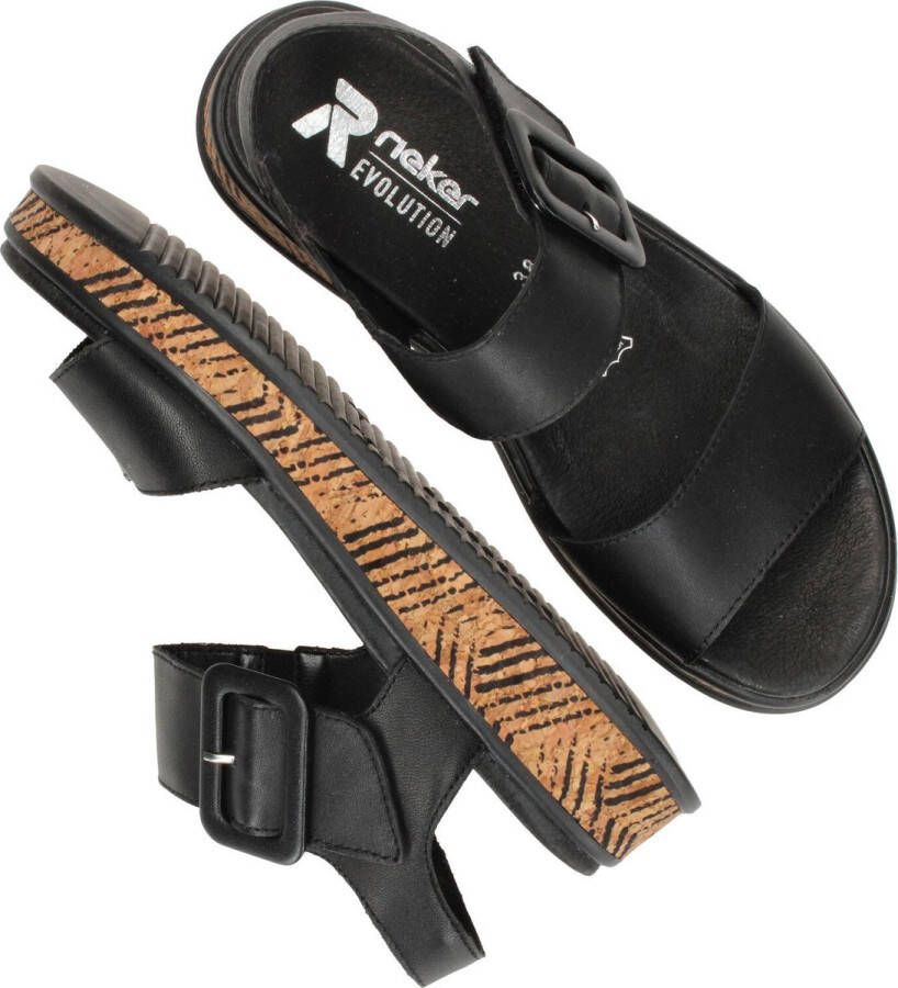 Rieker Sandalen zwart Synthetisch Dames