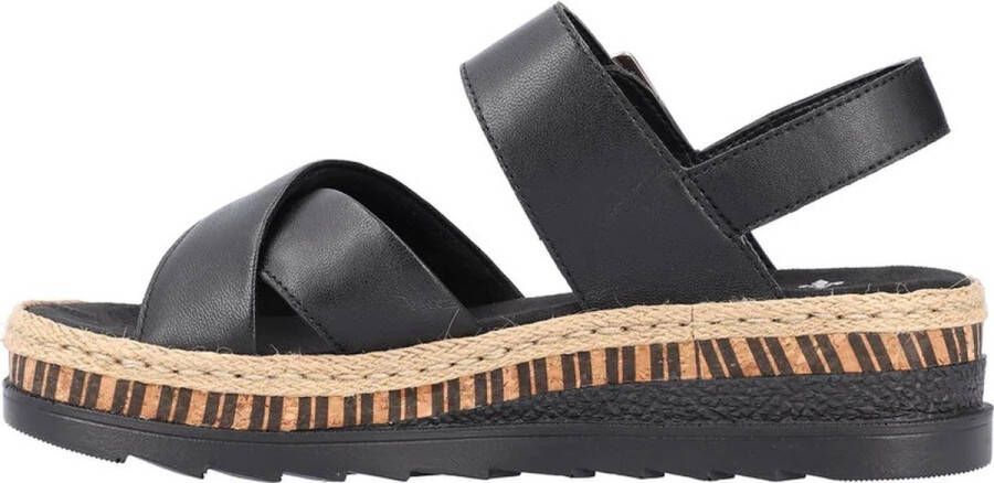 Rieker Sandalen zwart Textiel Dames