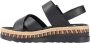 Rieker Comfortabele Leren Sandalen met Verhoogde Zool Black Dames - Thumbnail 9