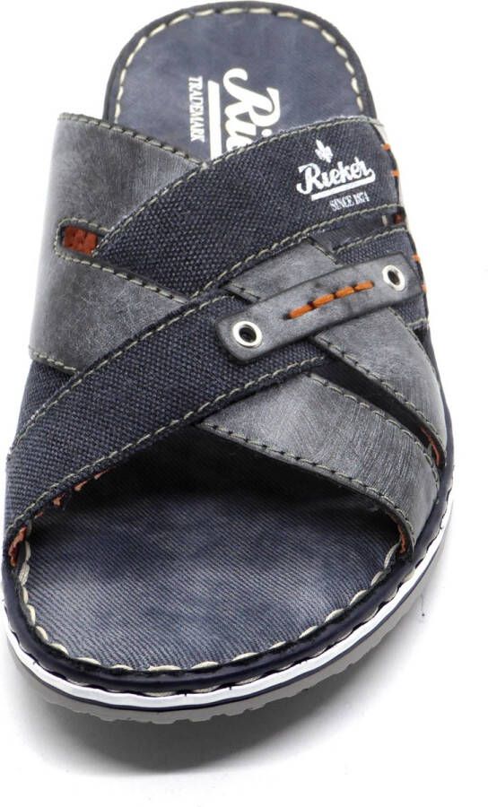 Rieker Serbia Slippers blauw Leer