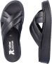 Rieker Comfortabele Zwarte Leren Zomerslipper Black Dames - Thumbnail 10