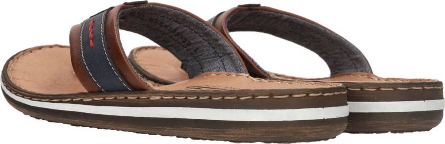 Rieker Slippers blauw Leer Heren