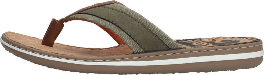 Rieker Slippers groen Synthetisch Heren