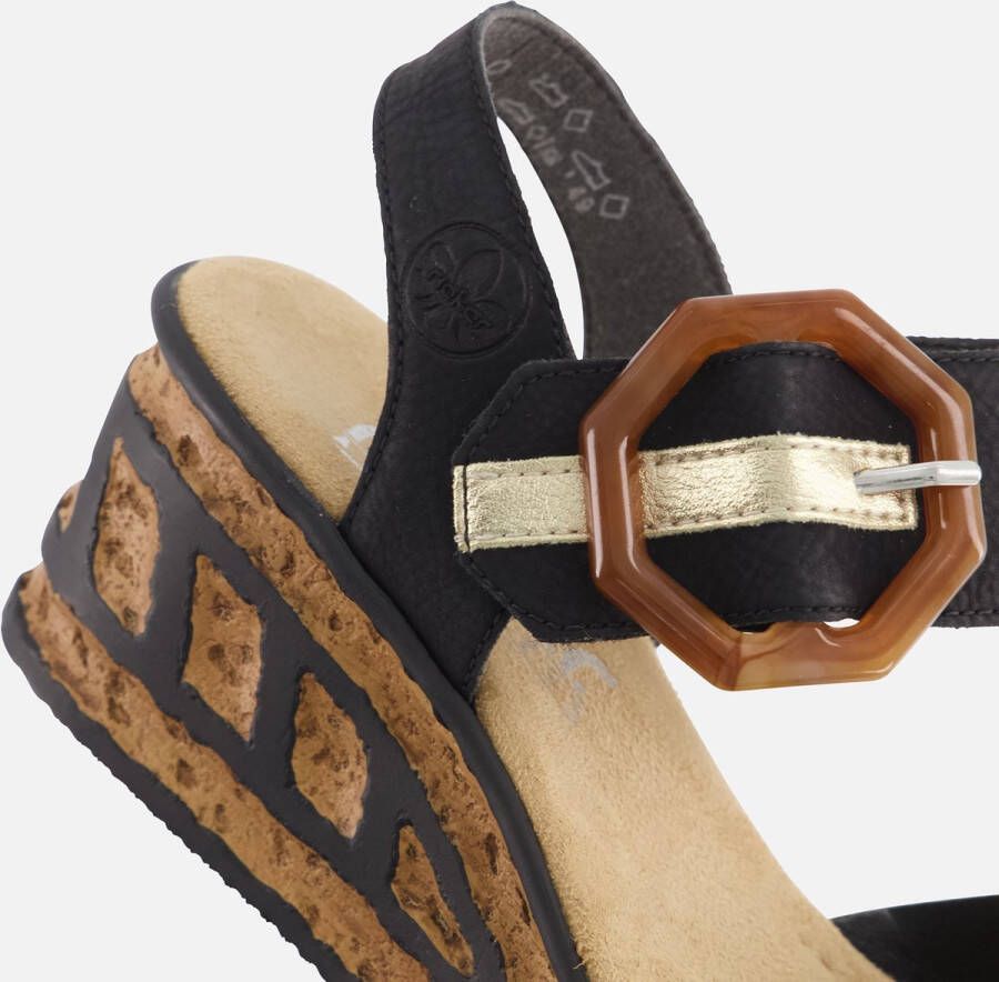 Rieker T60 Leopard Sandalen zwart Synthetisch Dames