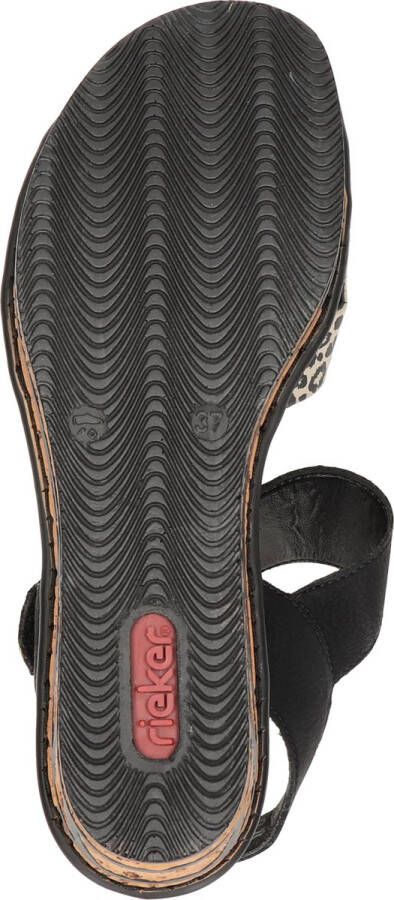 Rieker T60 Leopard Sandalen zwart Synthetisch Dames