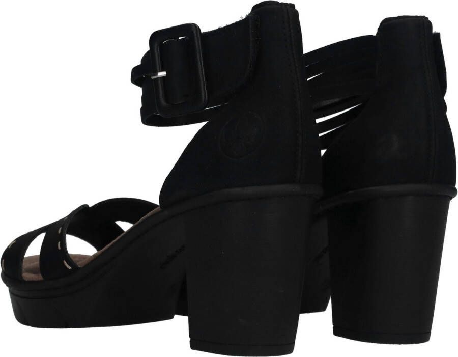 Rieker T60 Sandalen met hak zwart Nubuck Dames