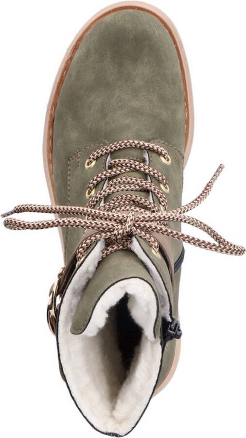 Rieker Groene veterschoen met teddyvoering Green Dames - Foto 8