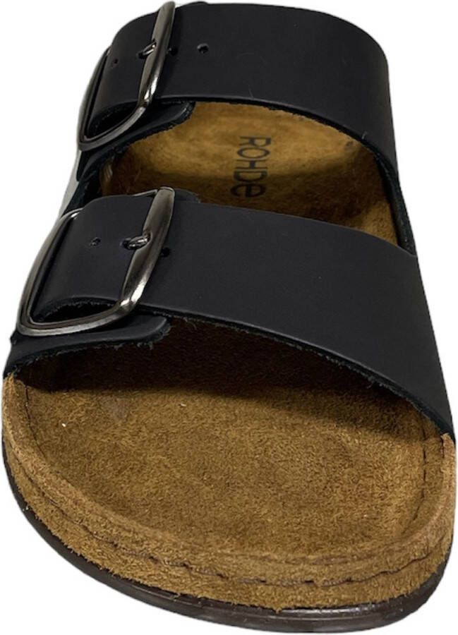 Rohde 5865 90 Rodigo Black-slippers-slippers -lederen slippers