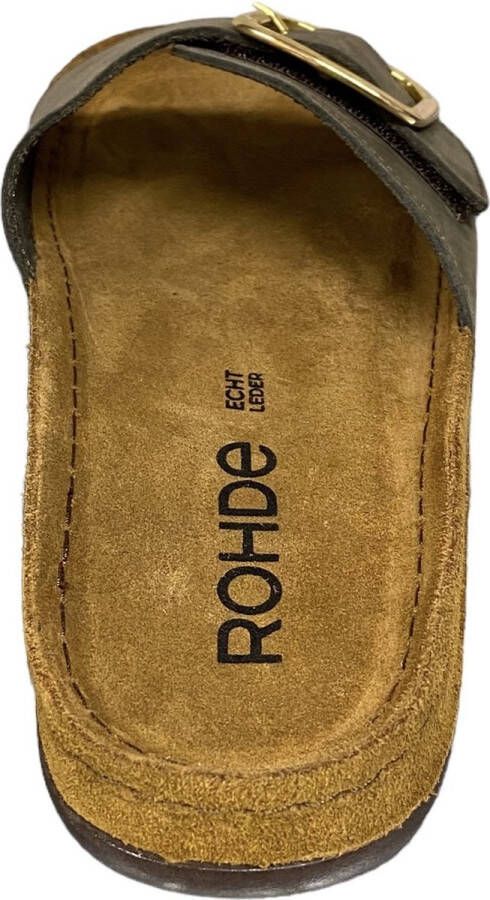 Rohde 5875 61 Olive-slippers-voetbed slippers- slippers