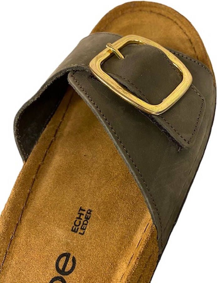 Rohde 5875 61 Olive-slippers-voetbed slippers- slippers