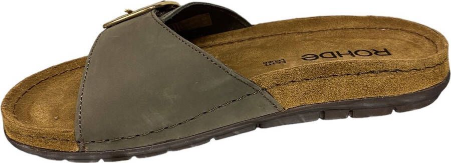 Rohde 5875 61 Olive-slippers-voetbed slippers- slippers