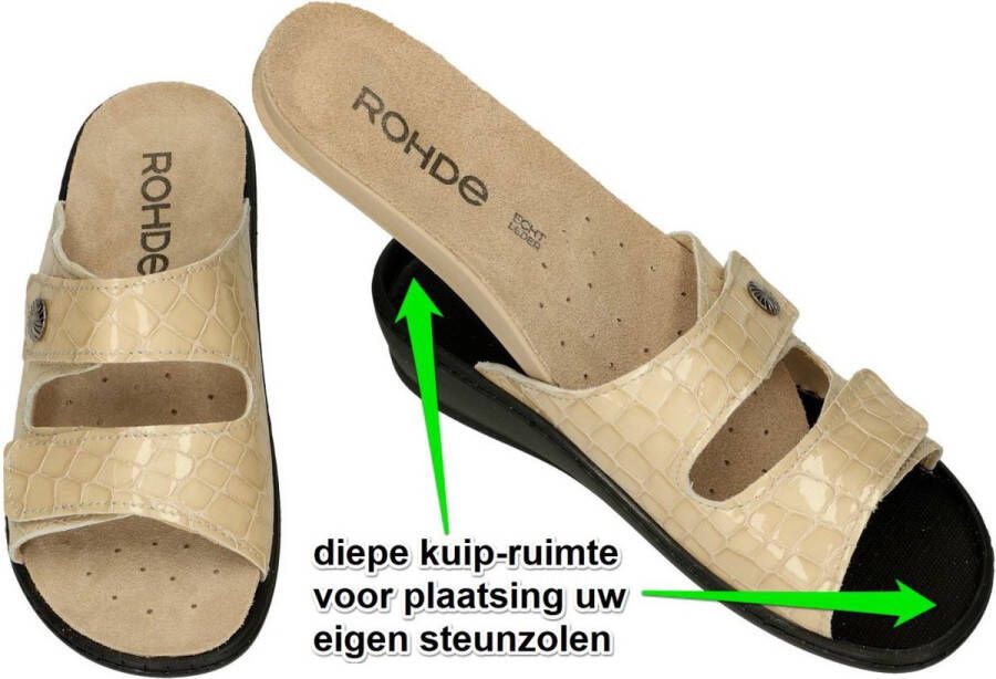 Rohde -Dames beige slippers & muiltjes