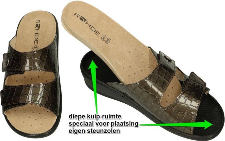 Rohde -Dames brons slippers & muiltjes