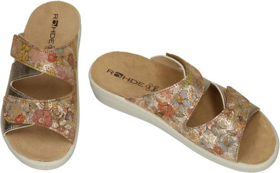 Rohde -Dames goud slippers & muiltjes