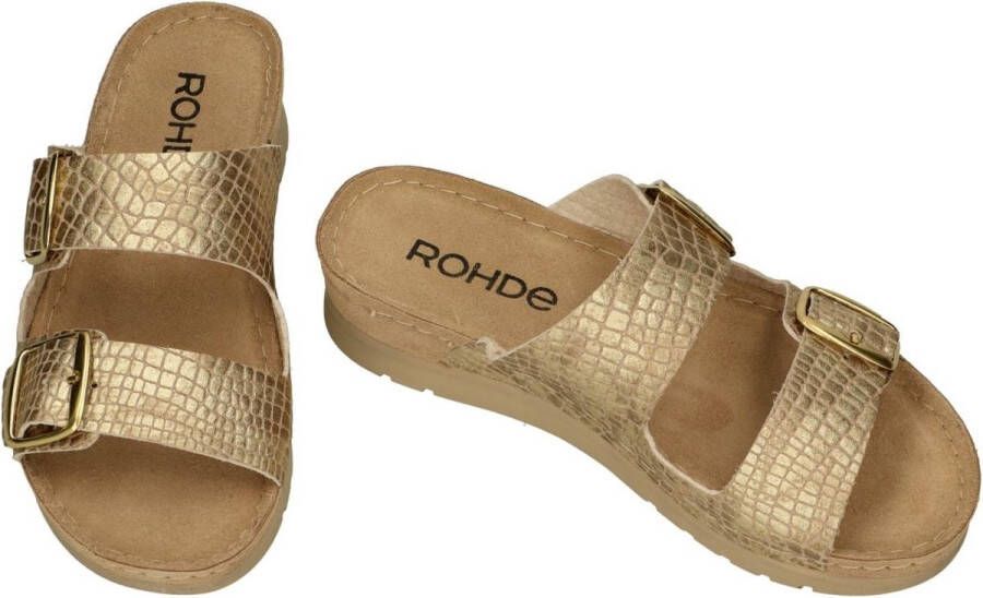Rohde -Dames goud slippers & muiltjes