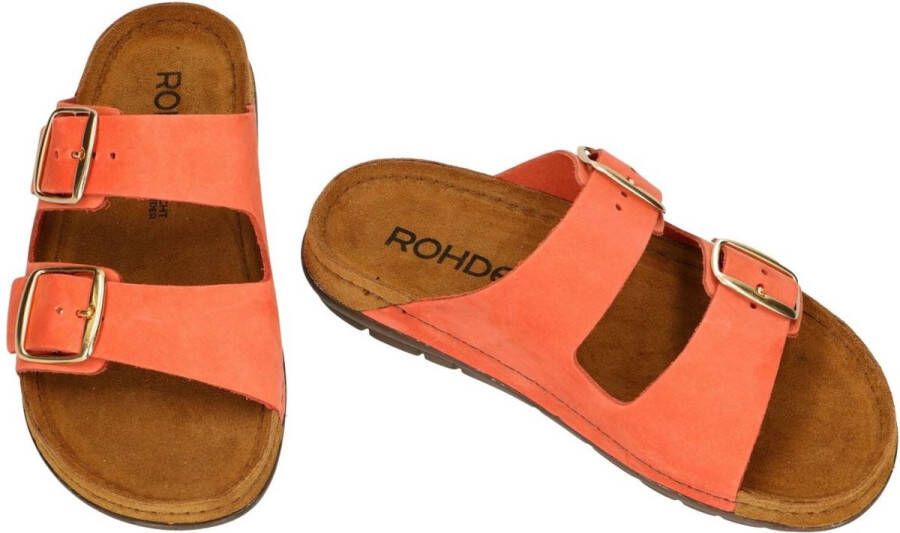 Rohde -Dames koraalrood slippers & muiltjes